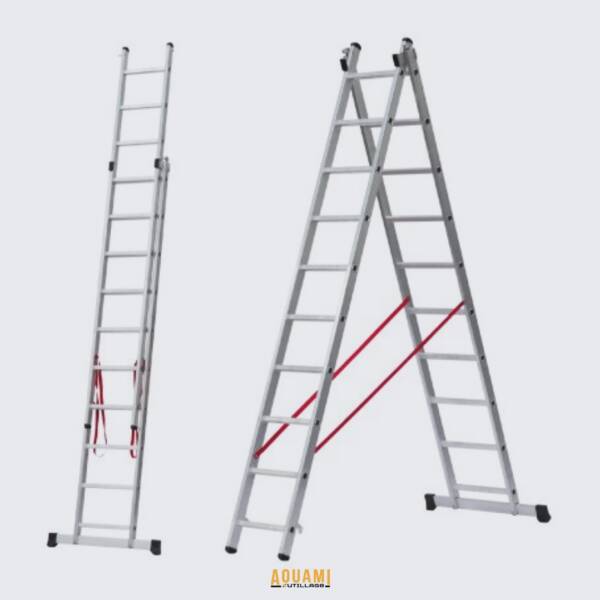 Échelle industrielle en aluminium double