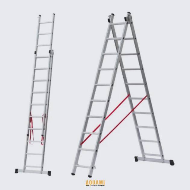 Échelle industrielle en aluminium double