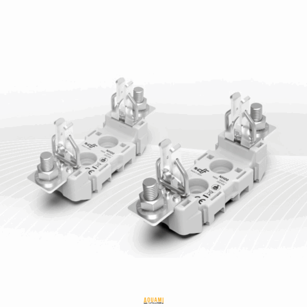 "Socle support fusible NH00 et NH0 – Un socle robuste et sécurisé conçu pour accueillir les fusibles NH00 et NH0. Idéal pour les installations électriques professionnelles. Disponible chez Outillage Aouami."