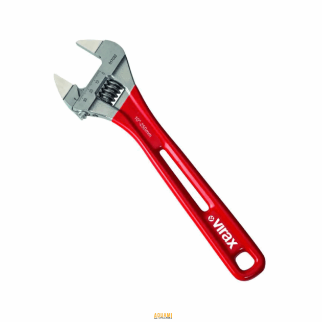 "Clé à molette – Outil ajustable pratique, conçu pour desserrer et serrer des écrous et des vis de différentes tailles. Facile à utiliser grâce à sa molette réglable. Disponible chez Outillage Aouami."