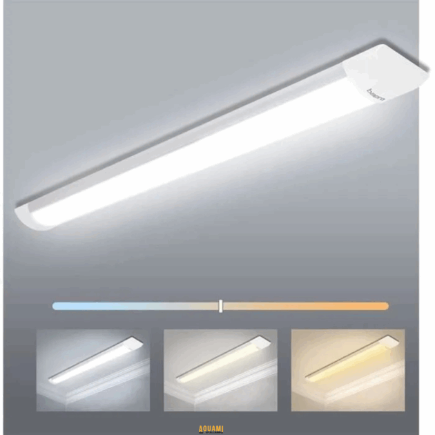 "Réglette LED – Éclairage pratique et économique avec une lumière LED puissante et durable. Idéale pour des espaces de travail ou des environnements nécessitant un éclairage constant. Disponible chez Outillage Aouami."