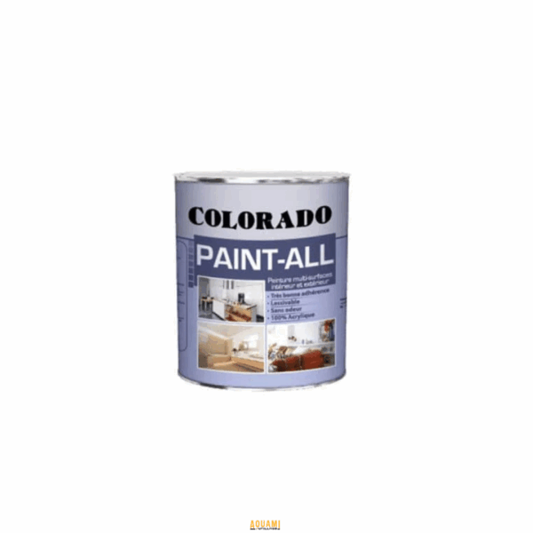 "Paint All 1kg Colorado – Peinture polyvalente de haute qualité adaptée à divers supports pour une finition impeccable. Disponible chez Outillage Aouami."