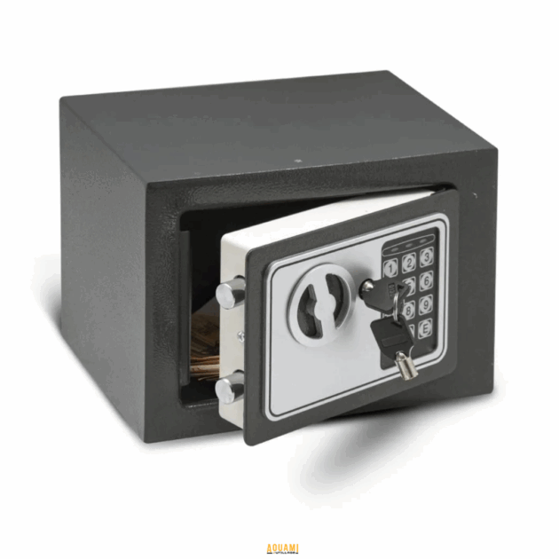 "Coffre-fort FD 25 – Coffre de sécurité compact avec dimensions de 34x19x25 cm, conçu pour protéger vos objets précieux et documents importants. Solide et fiable, idéal pour une utilisation domestique ou en entreprise. Disponible chez Outillage Aouami."