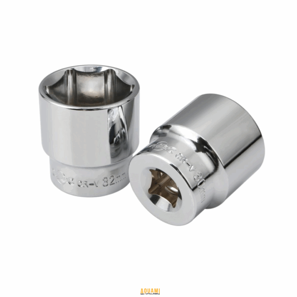 "Douille 6 pans 1/2'' – Outil de précision pour serrage et desserrage des écrous et boulons. Robuste et compatible avec les clés à cliquet. Disponible chez Outillage Aouami."