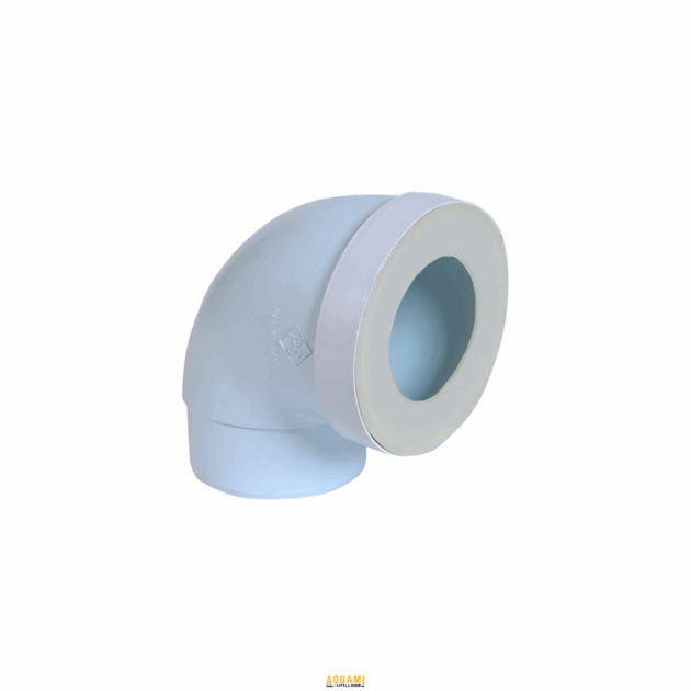 "Coude WC – Raccord essentiel pour l’évacuation des eaux usées des toilettes. Résistant et facile à installer. Disponible chez Outillage Aouami."
