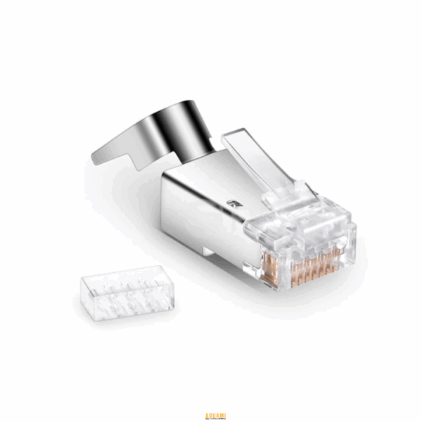 "Fiche RJ45 Cat6, idéale pour les connexions réseau haute vitesse et les installations Ethernet. Disponible chez Outillage Aouami."