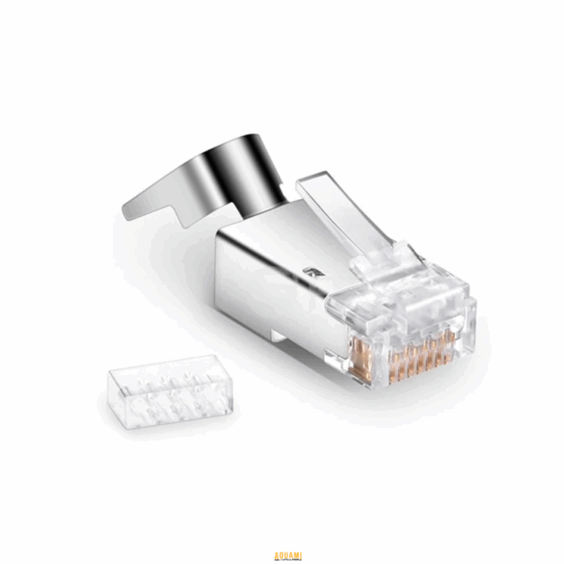 "Fiche RJ45 Cat6, idéale pour les connexions réseau haute vitesse et les installations Ethernet. Disponible chez Outillage Aouami."