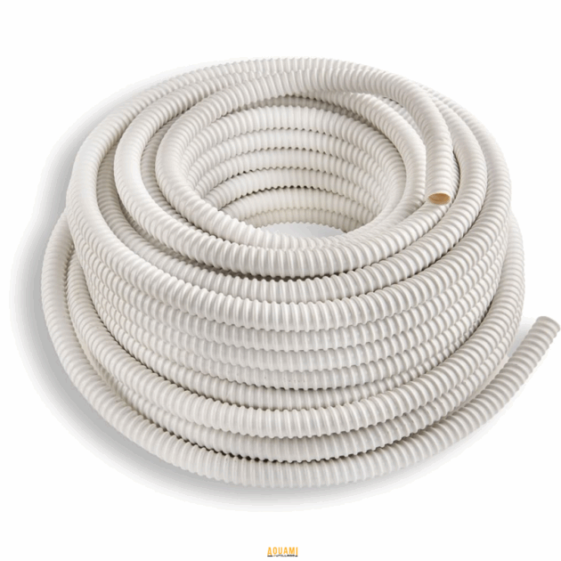 "Tuyau de climatisation sortie d'eau blanc 20 mm, fabriqué en Espagne, idéal pour l'évacuation des condensats. Disponible chez Outillage Aouami."