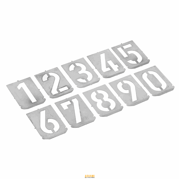 "Jeu de chiffres à pocher 30/40/50/60/80/90/100/120 mm, pour une utilisation facile dans la gravure ou l'impression. Disponible chez Outillage Aouami."