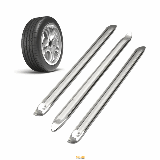 "Jeu de 3 démonte-pneus de première qualité, parfait pour les travaux de réparation de pneus. Disponible chez Outillage Aouami."