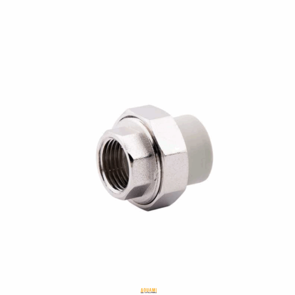 "Raccord union PPR pour plomberie, idéal pour les installations sanitaires et réseaux d'eau potable. Disponible chez Outillage Aouami."