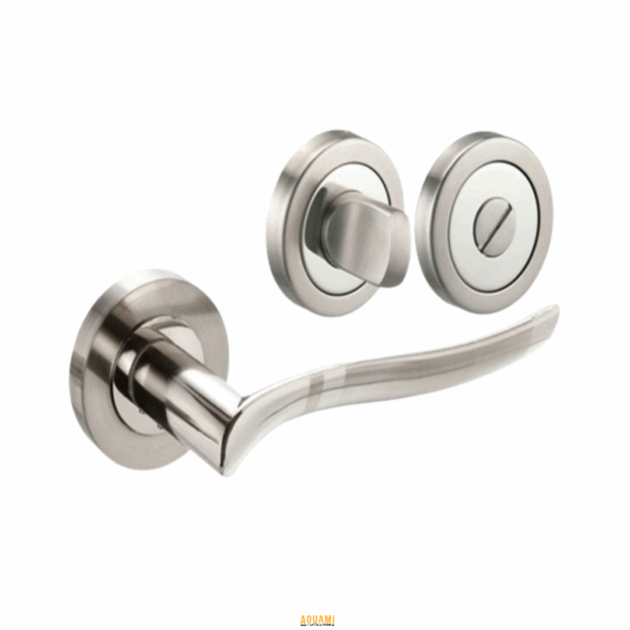 "Poignée béquille chrome, design élégant et finition brillante, idéale pour portes intérieures."