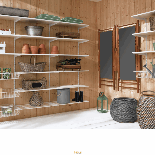 "Rails pour étagère et console murale, parfaits pour une installation solide et pratique d'étagères. Disponibles chez Outillage Aouami."