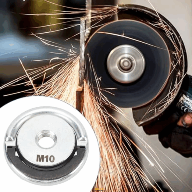 Écrou de serrage pour meuleuse – accessoire de fixation pour disques abrasifs.