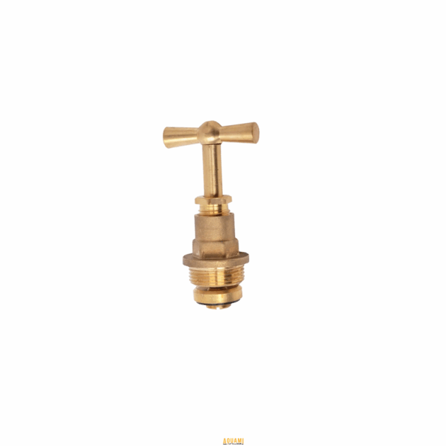 Tête de robinet de service jaune 1/2 pouce – pièce de remplacement pour robinet d’arrêt ou robinet d’extérieur.