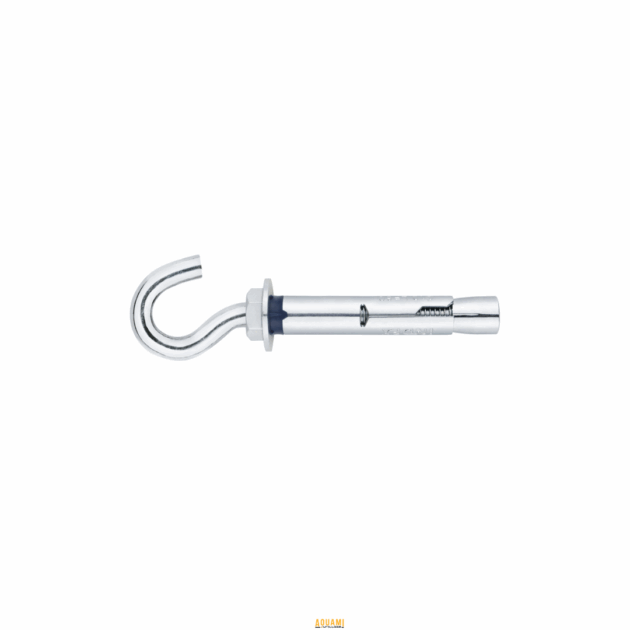 Cheville métallique avec crochet INDEX – fixation murale robuste anti-rotation pour charges suspendues.