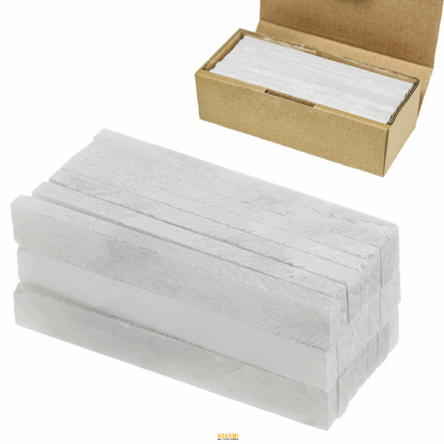 "Craie industrielle blanche MM en boîte de 50 pièces, marquage sur surfaces rugueuses."