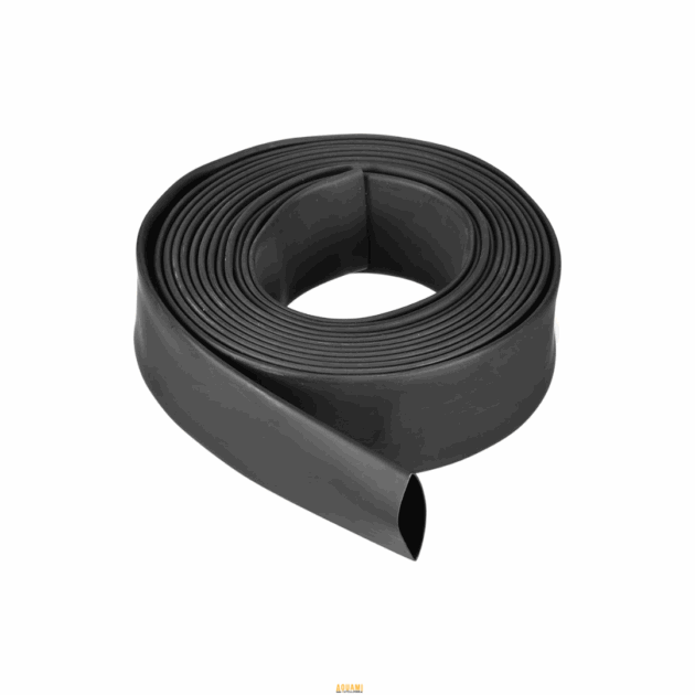 "Gaine thermorétractable noire pour isolation électrique et protection de câbles."