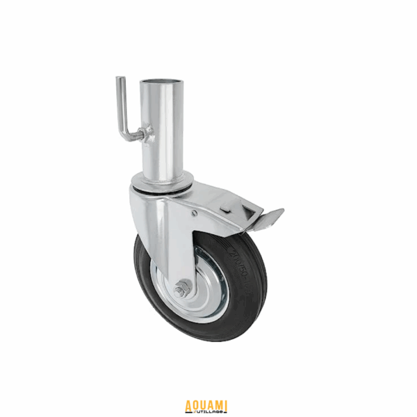 ROUE ECHAFAUDAGE 200X50X100 AVEC TIGE ET FREIN – Image 2