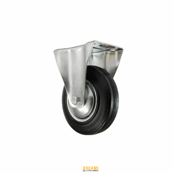 roue fixe caoutchouc noir italy robuste stable