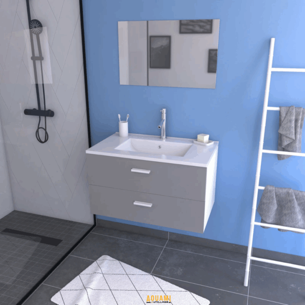 Meuble suspendu PVC avec tiroir moderne pour salle de bain