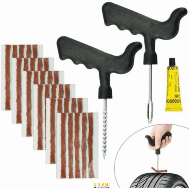 Lot de 30 mèches tubeless en caoutchouc – réparation de pneus sans démontage.