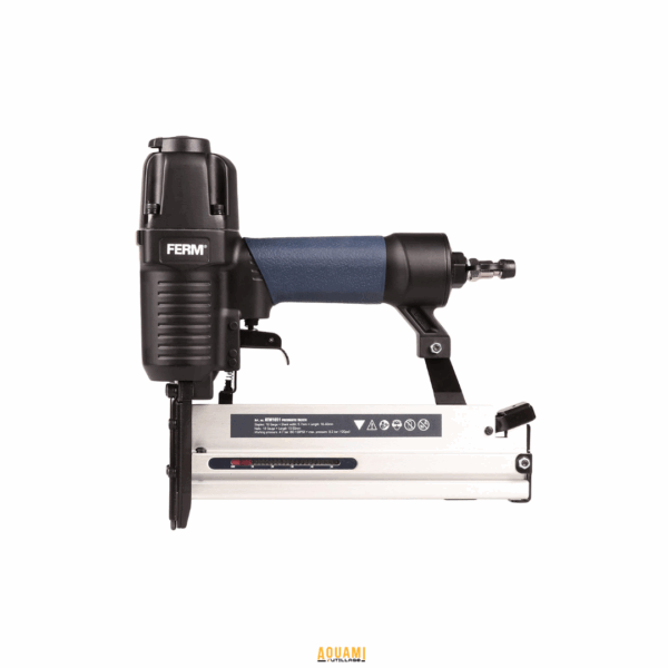 Cloueuse agrafeuse pneumatique professionnelle avec poignée ergonomique pour fixation rapide.