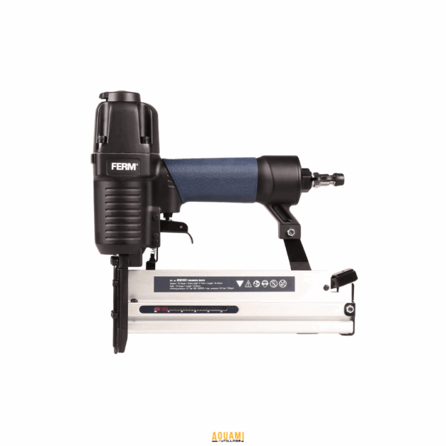 Cloueuse agrafeuse pneumatique professionnelle avec poignée ergonomique pour fixation rapide.