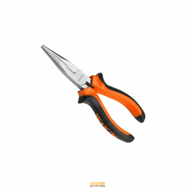 Pince demi-ronde 200 mm en acier trempé avec poignées gainées antidérapantes.