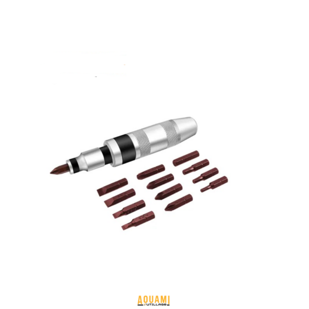 Coffret tournevis à frapper 14 pièces WOKIN avec embouts interchangeables