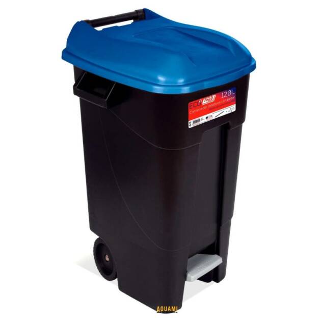 Poubelle avec roues TAYG 60L et 120L, fabriquée en Espagne, pour un déplacement facile des déchets.