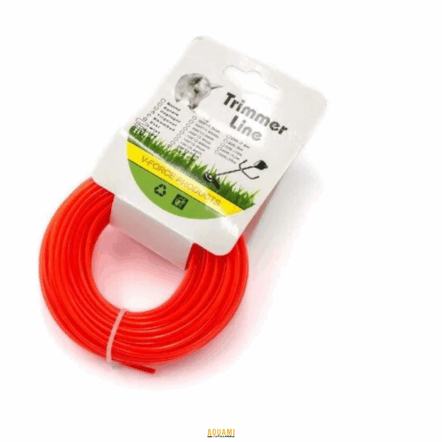 "Fil débroussailleuse 15m – Fil robuste et durable conçu pour les débroussailleuses. Idéal pour couper l'herbe et les petites broussailles. Disponible chez Outillage Aouami."