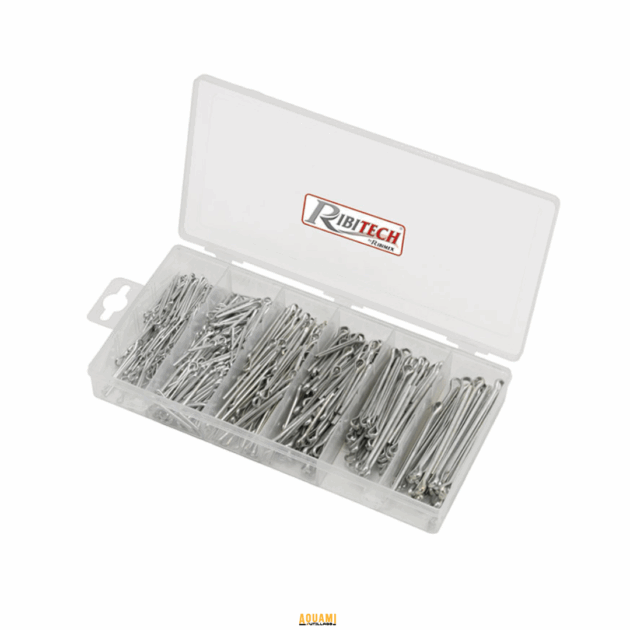 "Coffret de goupilles 120 – Ensemble complet de goupilles de haute qualité dans un coffret pratique pour un rangement organisé et un accès facile. Disponible chez Outillage Aouami."