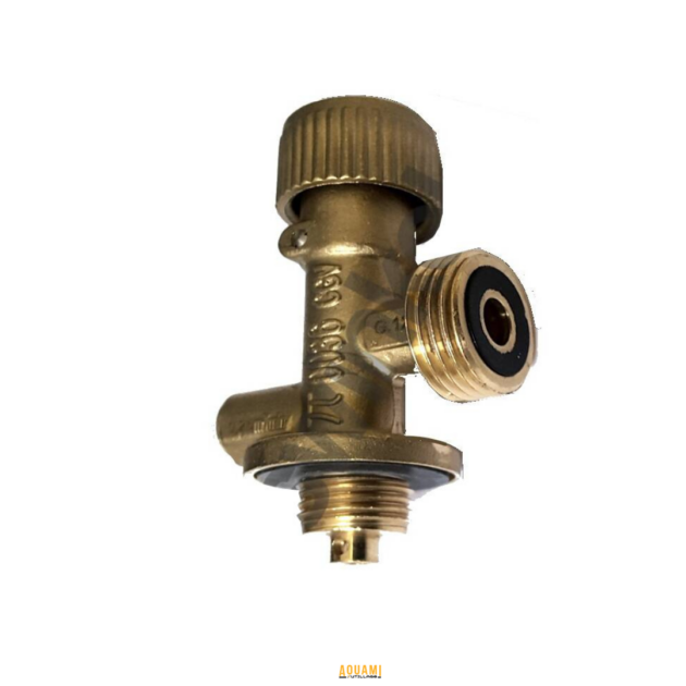 "Robinet tuyau pour bouteille de gaz – Dispositif de sécurité et de contrôle pour réguler l'alimentation en gaz. Fabriqué en Italie, adapté pour une utilisation avec des bouteilles de gaz. Disponible chez Outillage Aouami."