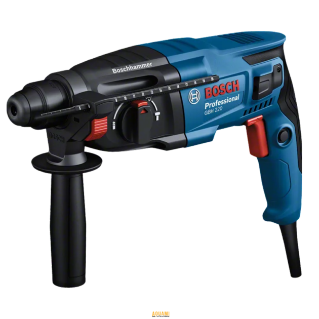 "Perforateur Bosch GBH 220 de 720W, puissant et efficace pour le perçage et le burinage dans le béton et la maçonnerie. Disponible chez Outillage Aouami."