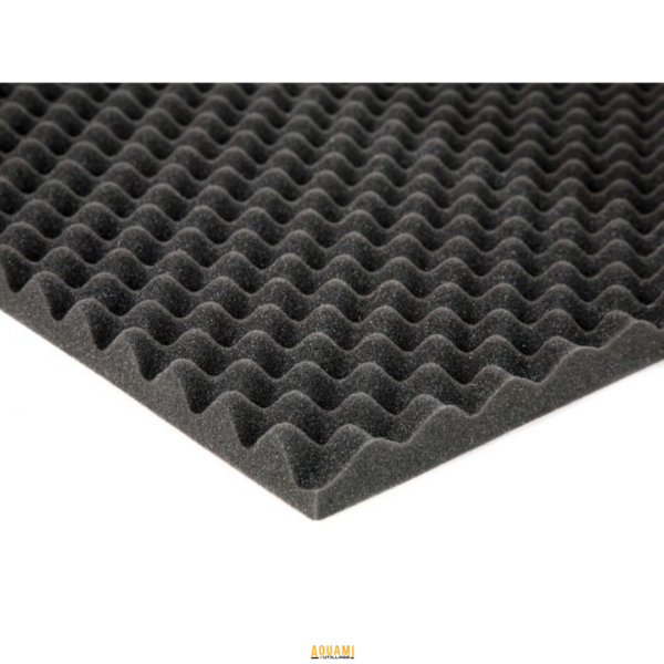 Mousse phonique alvéolaire 2m x 1.40m x 3cm, matériau d'isolation acoustique pour réduction du bruit.