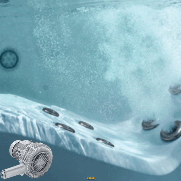"Pompe Air Blower pour hydromassage piscine, conçue pour fournir un puissant jet d'air pour un massage aquatique, optimisant l'expérience de relaxation dans la piscine."