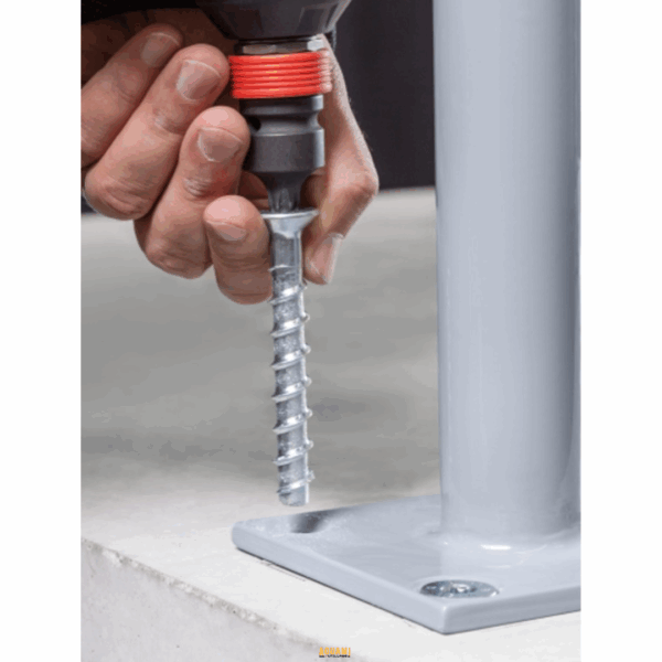 "Vis béton en acier zingué à tête hexagonale INDEX, fixation robuste pour ancrage direct dans le béton."