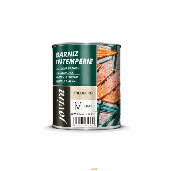 Bouteille de vernis transparent 1 litre pour extérieur, finition brillante, marque Italy.