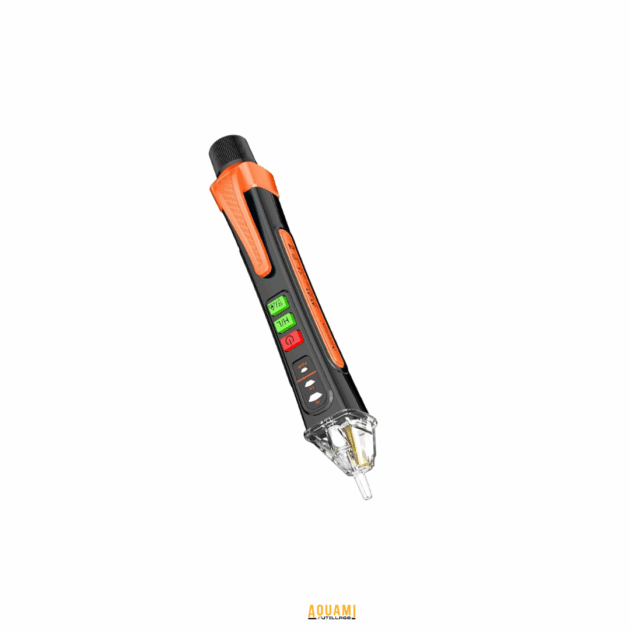 Stylo testeur de tension sans contact 12V à 1000V – détecteur électrique avec alerte visuelle et sonore.
