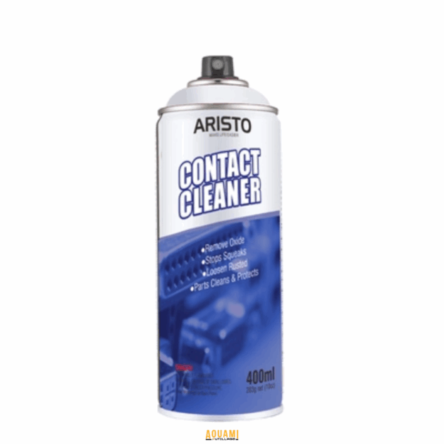 Aérosol Contact Cleaner 400 ml – nettoyant ARISTO pour contacts électriques, circuits imprimés et connecteurs.