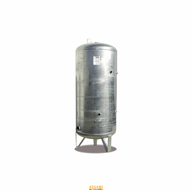 Réservoir en acier galvanisé – cuve de stockage d’eau potable avec raccords pour surpression.