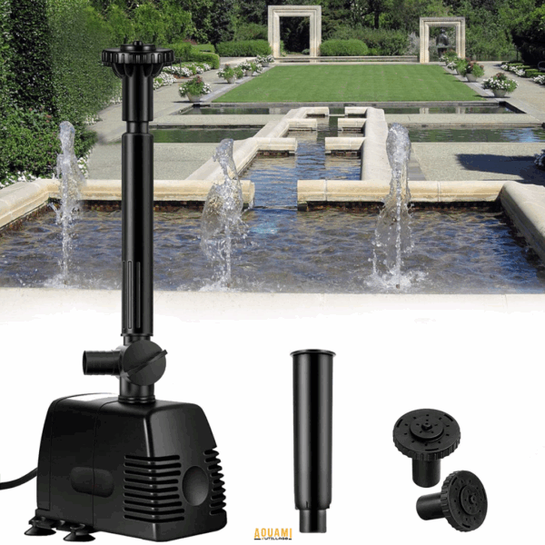 Pompe à eau submersible pour fontaine de jardin ou bassin – idéale pour circulation d’eau et décoration aquatique.