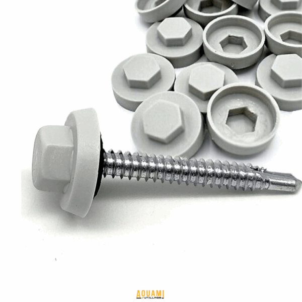 Cache Vis Autoperceuse TH en plastique – Blanc et Noir, finition esthétique pour vis TH
