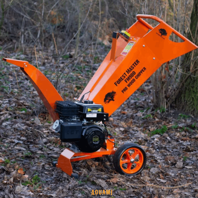 Broyeur de bois et jardin professionnel à essence – déchiqueteur thermique pour branches et feuilles