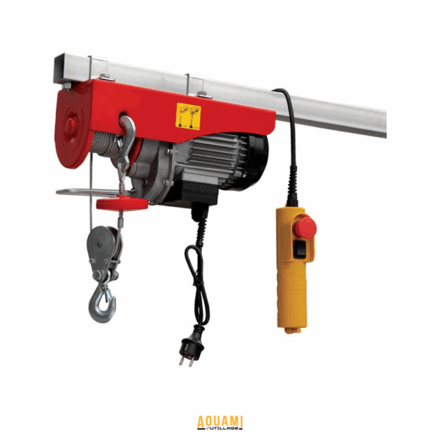 Treuil électrique monte-charge 1000 kg pour levage professionnel sur chantier ou atelier