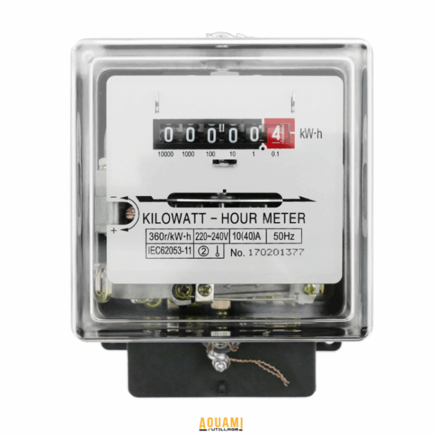 Compteur électrique 2 fils 10A–30A monophasé – affichage numérique haute précision