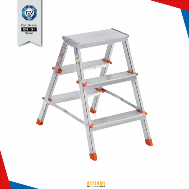 Escabeau aluminium double face professionnel – stable, léger et antidérapant