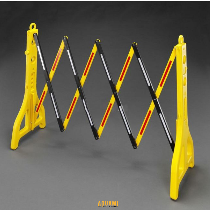 Barrière de parking extensible jaune – sécurité et signalisation de zone