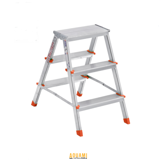 Escabeau aluminium double face professionnel – stable, léger et antidérapant